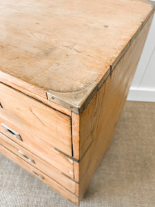 An Antique English Campaign Chest of Drawers or Dresser