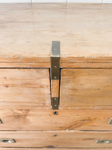 An Antique English Campaign Chest of Drawers or Dresser