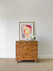 An Antique English Campaign Chest of Drawers or Dresser