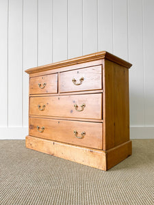 An Antique English Pine Chest of Drawers Dresser c1890