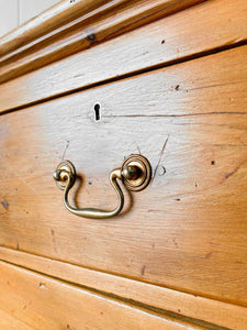 An Antique English Pine Chest of Drawers Dresser c1890