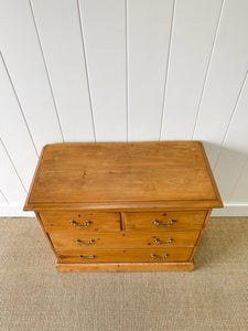 An Antique English Pine Chest of Drawers Dresser c1890