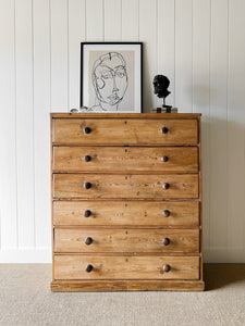 A Large English Pine Chest of Drawers Dresser on Plinth Base c1890