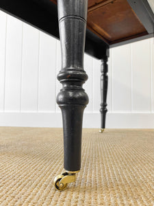 An Elegant Black Antique English Country Drop Leaf Table c1890