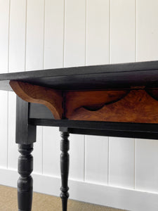 An Elegant Black Antique English Country Drop Leaf Table c1890