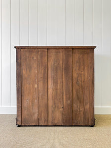 A Large Ebonized English Pine Chest of Drawers Dresser with Wooden Knobs c1890