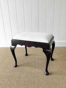 A Graceful 18th Century English Cabriole Leg Dressing Stool