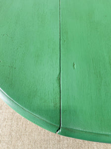 Antique English Country Drop Leaf Table in Green