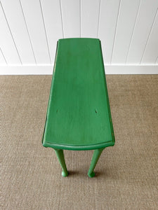 Antique English Country Drop Leaf Table in Green