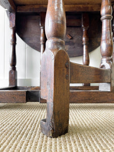 An Antique English Country Oak Drop Leaf Gate Leg Table