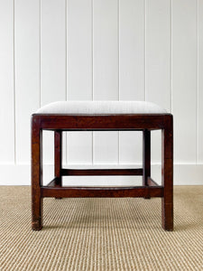 An English Georgian Mahogany Straight Leg Foot Stool