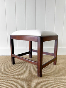 An English Georgian Mahogany Straight Leg Foot Stool