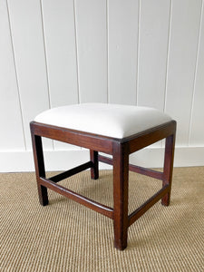 An English Georgian Mahogany Straight Leg Foot Stool
