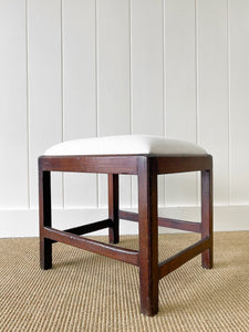 An English Georgian Mahogany Straight Leg Foot Stool