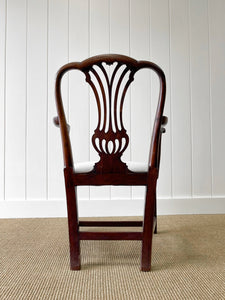 An 18th Century Mahogany Elbow Chair Newly Upholstered