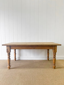 English Country Waxed Pine Nearly 6ft Dining Table
