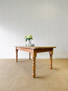 English Country Waxed Pine Nearly 6ft Dining Table