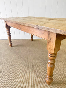 English Country Waxed Pine Nearly 6ft Dining Table