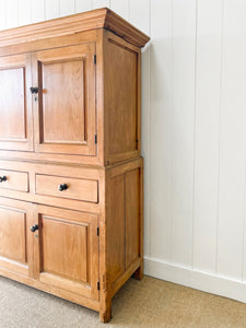 A Large 19th Century English Pine Linen Press Cupboard