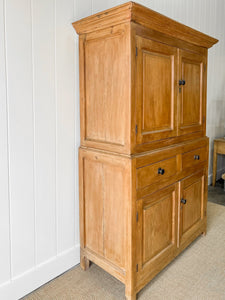 A Large 19th Century English Pine Linen Press Cupboard
