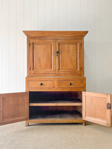 A Large 19th Century English Pine Linen Press Cupboard