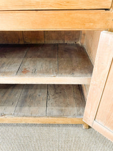 A Large 19th Century English Pine Linen Press Cupboard