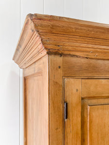 A Large 19th Century English Pine Linen Press Cupboard