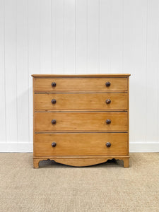 A Large Pine Chest of Drawers Dresser on Bracket Feet c1890