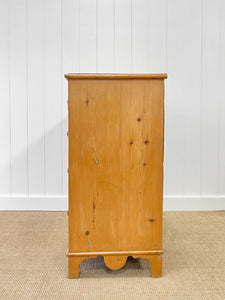 A Large Pine Chest of Drawers Dresser on Bracket Feet c1890