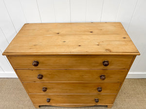 A Large Pine Chest of Drawers Dresser on Bracket Feet c1890