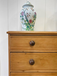 A Large Pine Chest of Drawers Dresser on Bracket Feet c1890