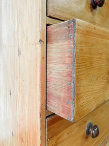 A Large Pine Chest of Drawers Dresser on Bracket Feet c1890