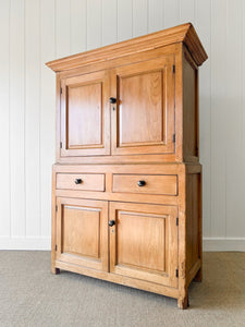 A Large 19th Century English Pine Linen Press Cupboard