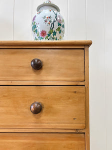 A Large Pine Chest of Drawers Dresser on Bracket Feet c1890