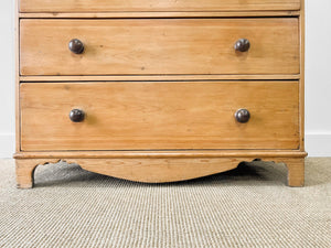 A Large Pine Chest of Drawers Dresser on Bracket Feet c1890