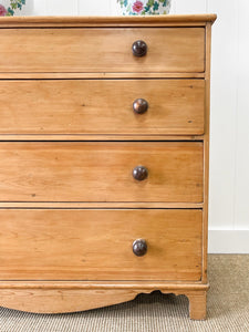 A Large Pine Chest of Drawers Dresser on Bracket Feet c1890