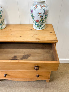 A Large Pine Chest of Drawers Dresser on Bracket Feet c1890