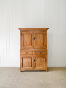 A Large 19th Century English Pine Linen Press Cupboard