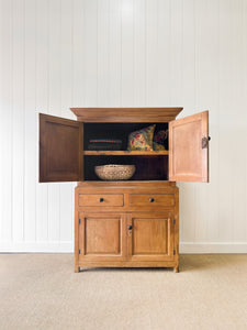 A Large 19th Century English Pine Linen Press Cupboard