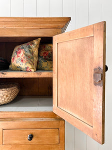 A Large 19th Century English Pine Linen Press Cupboard