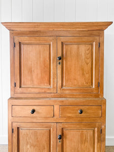 A Large 19th Century English Pine Linen Press Cupboard