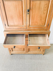 A Large 19th Century English Pine Linen Press Cupboard