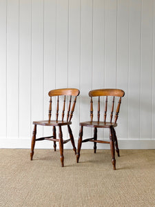 A Pair of Victorian Beech Kitchen Chairs