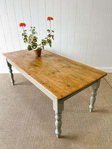 A Vintage English Country 6ft Dining Harvest Farmhouse Table
