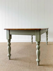 A Vintage English Country 6ft Dining Harvest Farmhouse Table