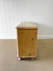 A Nice English Country 7 Drawer Pine Buffet or Sideboard c1860