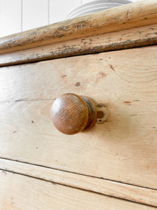 A Nice English Country 7 Drawer Pine Buffet or Sideboard c1860