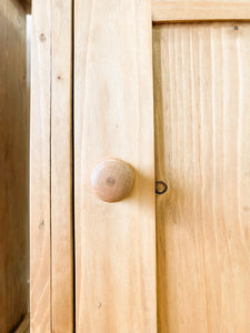 A Charming Pair of English Pine Nightstands with Bun Feet