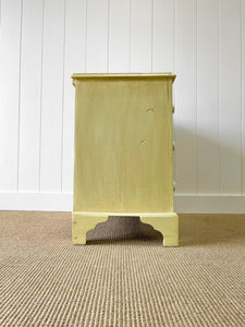 An Antique Painted Yellow English Pine Chest of Drawers/Dresser c1890