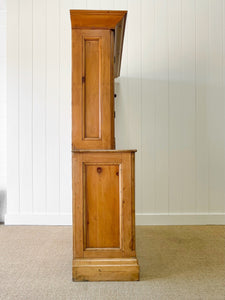 A Large 19th Century English Pine Linen Press Cupboard